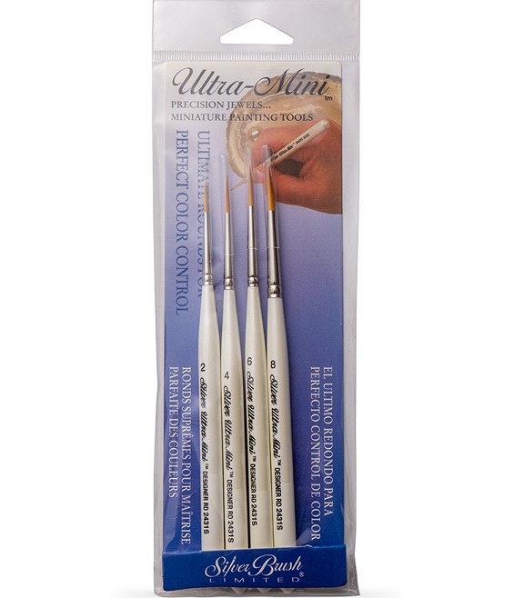 Ultra Mini Set of 4 Round Brushes #2455 - Brushes and More